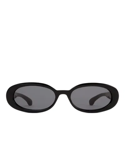 Sporty And Rich Oval-frame Sunglasses In Black