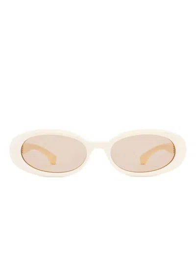 Sporty And Rich Oval-frame Sunglasses In Gold