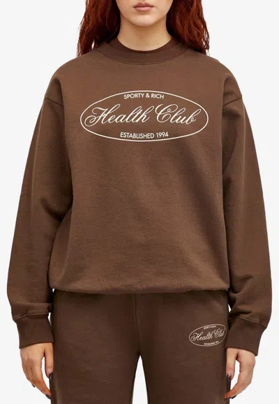 Sporty And Rich Oval Health Club Sweatshirt In Brown