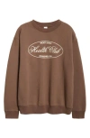 Sporty And Rich Oval Health Crewneck Sweater In Chocolate