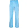 Sporty And Rich Towelling-finish Logo-embroidered Track Pants In Blue