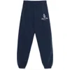 Sporty And Rich Vendome Embroidered Cotton-jersey Track Pants In Blue