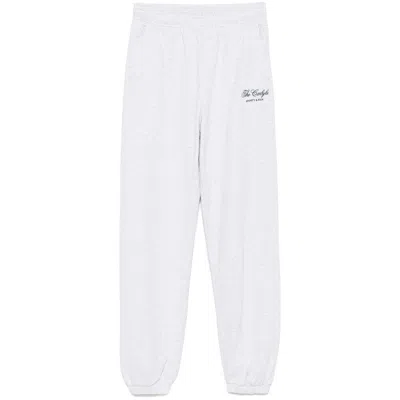 Sporty And Rich The Carlyle Script Track Pants In Grey