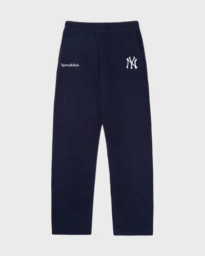 Sporty And Rich Sporty & Rich Pants Heritage Yankees Cashmere In Blue