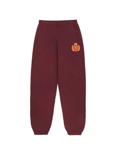 Sporty And Rich Sporty & Rich Kids Ny Health Crest Joggers In Burgundy