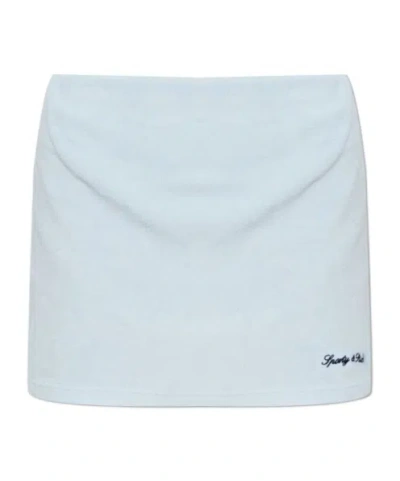 Sporty And Rich Patterned Midi Skirt In Blue