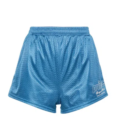 Sporty And Rich Perforated-design Shorts In Blue