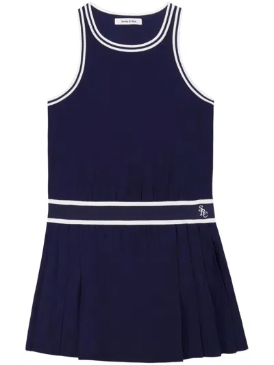 Sporty And Rich Phoebe Minidress In Navy