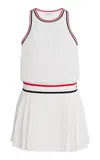 Sporty And Rich Phoebe Pleated Mini Tennis Dress In White