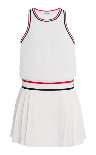 Sporty And Rich Phoebe Pleated Mini Tennis Dress In White