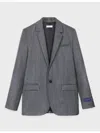 Sporty And Rich Pinstriped Tailored Blazer In Grey
