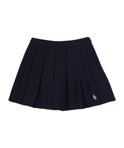 Sporty And Rich Pleated Midi Skirt In Black