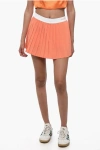 Sporty And Rich Pleated Mini Skirt With Logoed Elastic Band