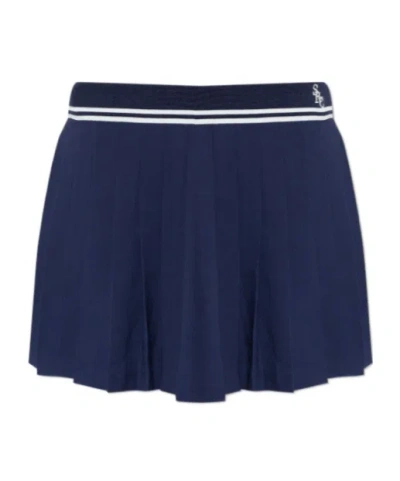 Sporty And Rich Pleated Skirt In Blue