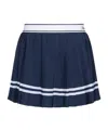 Sporty And Rich Pleated Stripe Mini Skirt In Blue