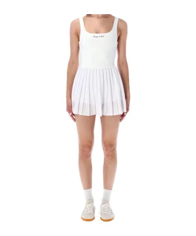 Sporty And Rich Pleated Tennis Mini Dress In White