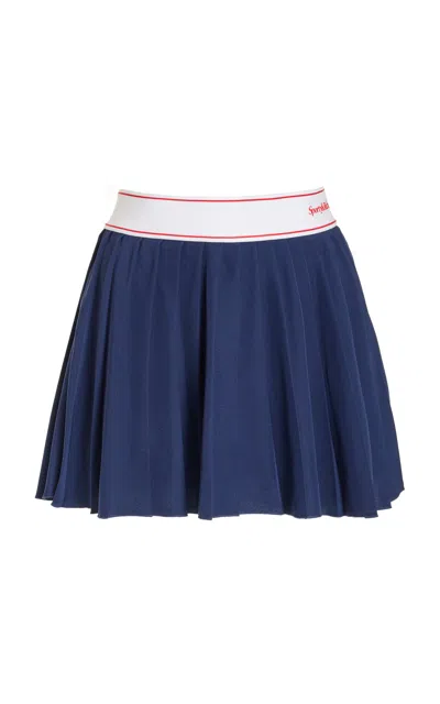 Sporty And Rich Pleated Tennis Mini Skirt In Navy/white/bright Red