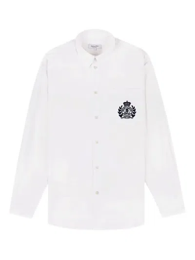 Sporty And Rich Pocket Embroidered Top In White