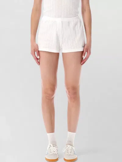 Sporty And Rich Pointelle Knit Lounge Short Length Bottom In White