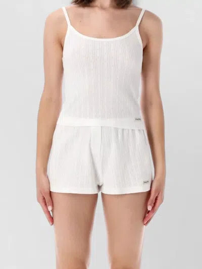 Sporty And Rich Pointelle Knit Tank Top Underwear In White