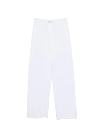 Sporty And Rich Pointelle-knit Elasticated Trousers In White