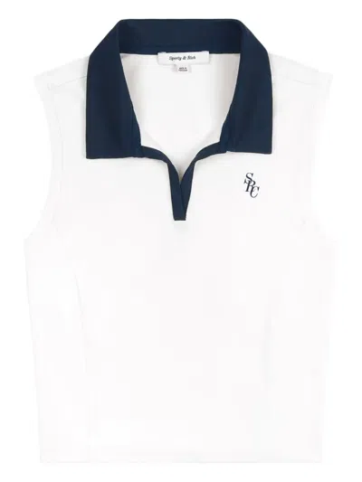 Sporty And Rich Pollared Sleeveless T-shirt In White