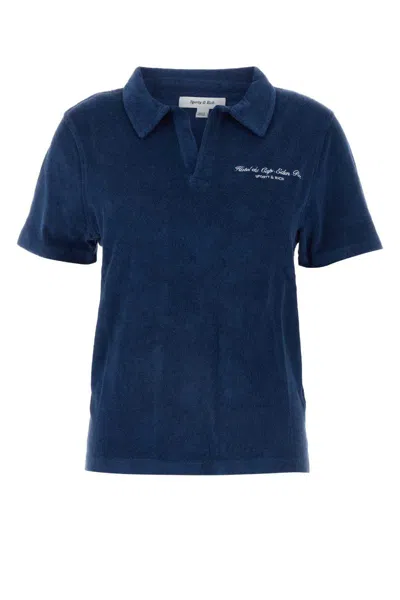 Sporty And Rich Hotel Du Cap Cursive Terry Polo-s Nd Sporty & Rich Female In Blue