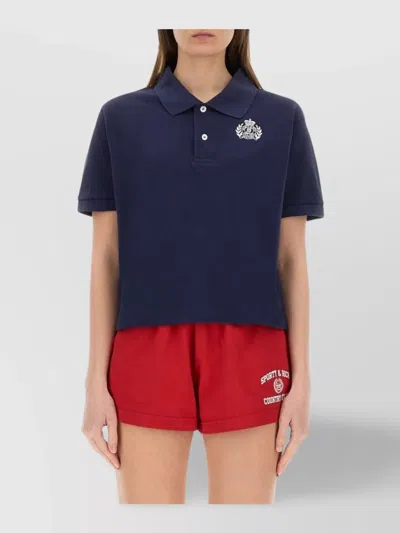 Sporty And Rich Sporty & Rich Cotton Pique Polo In Blue