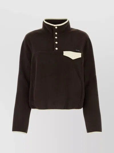 Sporty And Rich Polo Shirt With Chest Pocket And Long Sleeves In Brown