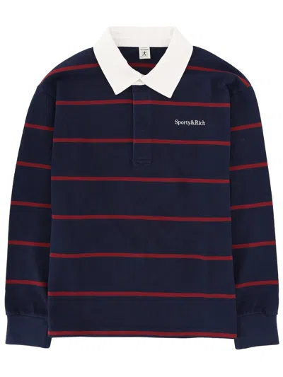 Sporty And Rich Polo With Logo In Blue