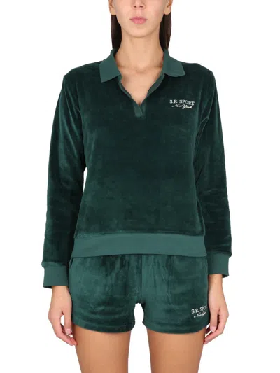 Sporty And Rich Sporty & Rich Polo With Logo Embroidery In Green