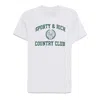 Sporty And Rich Womens Heather Gray Varsity Crest Printed Cotton-blend T-shirt