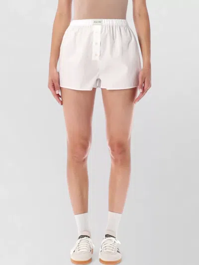 Sporty And Rich Popeline Signature Shorts Back And Side Pockets In White