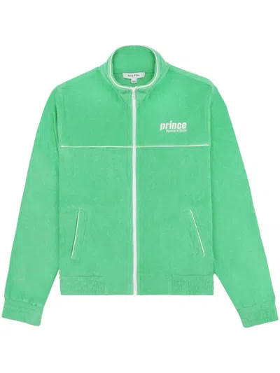 Sporty And Rich Prince Sporty Cotton Track Jacket In Green
