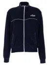Sporty And Rich Script Embroidered Cotton-velour Track Jacket