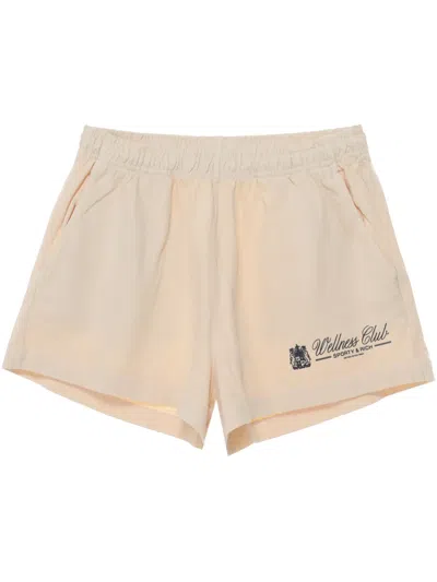 Sporty And Rich Printed Cotton Shorts In Brown