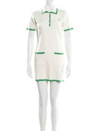 Pre-owned Sporty And Rich Printed Mini Dress In Neutral