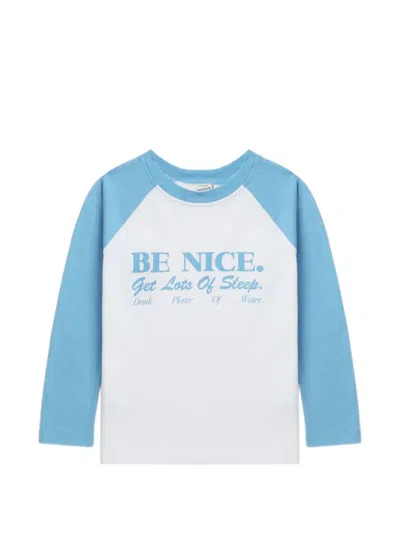 Sporty And Rich Kids' Printed Raglan-sleeve T-shirt In Blue