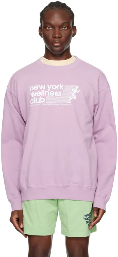 Sporty And Rich Purple Usa Wellness Club Sweatshirt In Soft Lavender