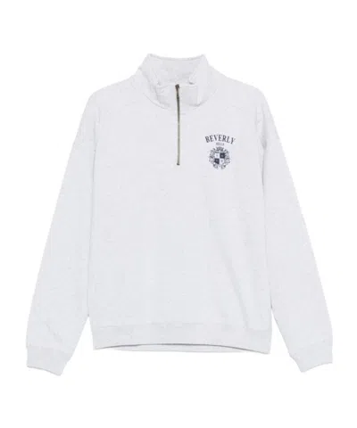 SPORTY AND RICH QUARTER-ZIP PINTED SWEATSHIRT