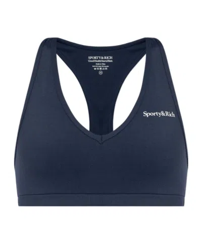 Sporty And Rich Racerback Sports Bra In Black