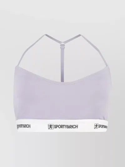 Sporty And Rich Sporty & Rich Logo Detailed Racerback Cropped Top In Purple