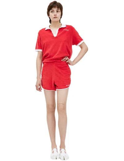 Sporty And Rich Red Logo Shorts
