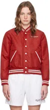 Sporty And Rich Red 'wellness Club' Bomber Jacket In Ruby