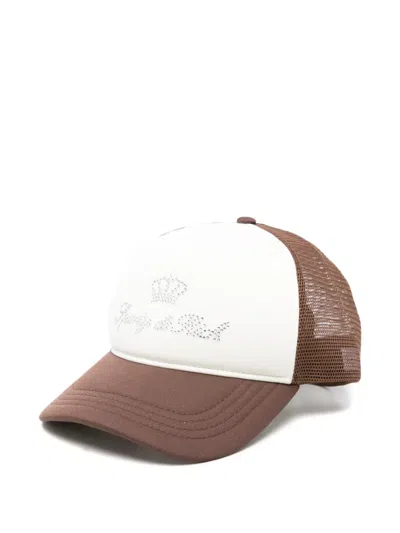 Sporty And Rich Rhinestone-embellishment Baseball Cap In Brown