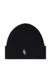 Sporty And Rich Ribbed Beanie In Black