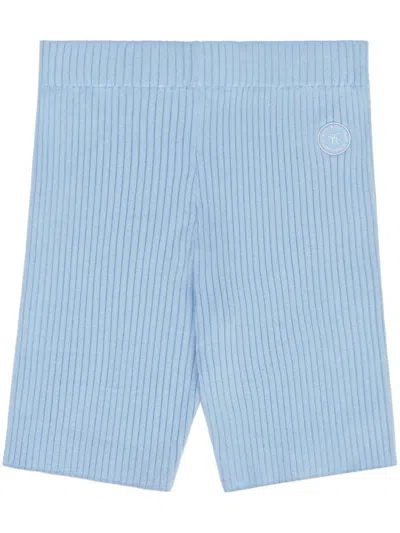 Sporty And Rich Ribbed Cycling Shorts In Blue