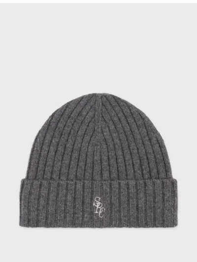 Sporty And Rich Ribbed-knit Beanie In Grey