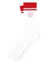 Sporty And Rich Ribbed Logo Socks In Multi