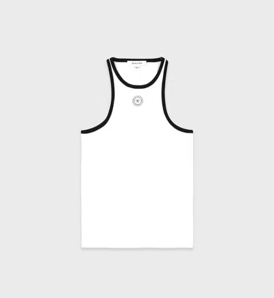 Sporty And Rich Srhwc Ribbed Tank Top In White/black